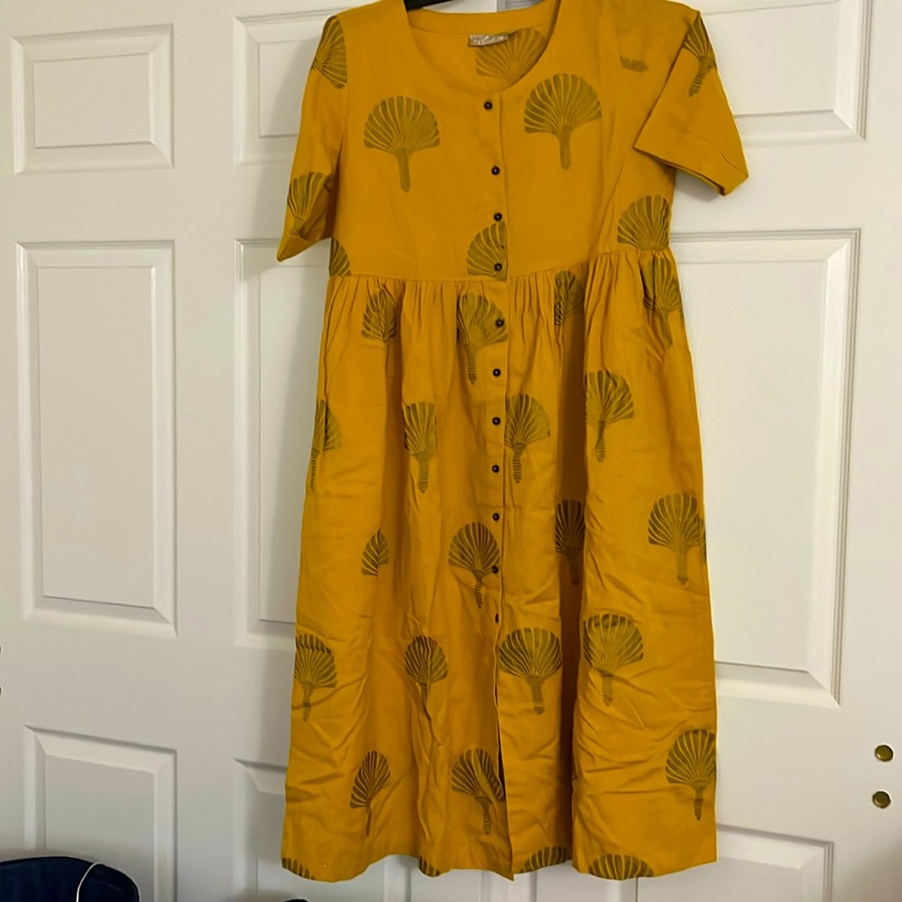 Mustard and Gold Midi Dress NWOT